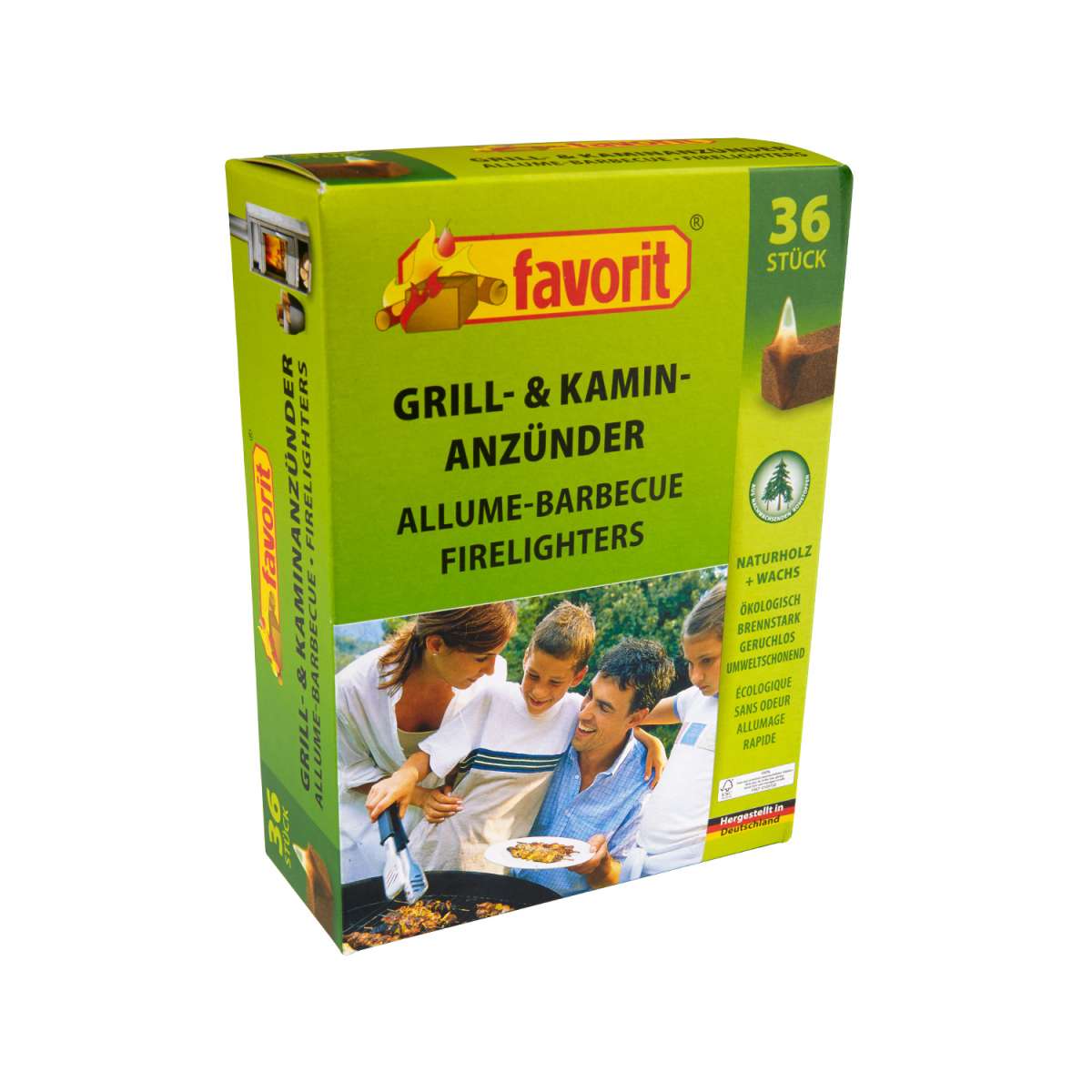 Grillanzünder 36 Riegel - Naturfaser Anzünder Für Grill & Kamin