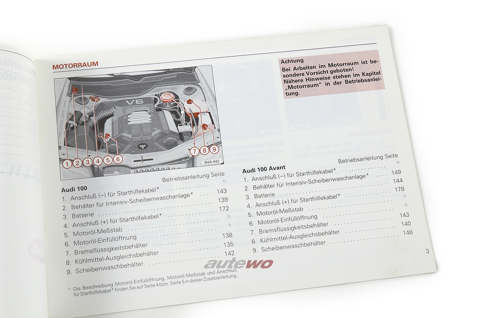 Audi 100 C4 Zusatzanleitung, 110kWEinspritzmotor (V6 2.6l) Ausgabe 2.