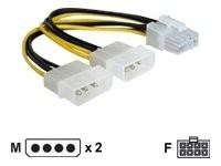 DeLOCK - Netzteil - 4-Pin interner Netzanschluss (12 V) (M) bis 8-poliger PCIe Power (W) - 30 cm