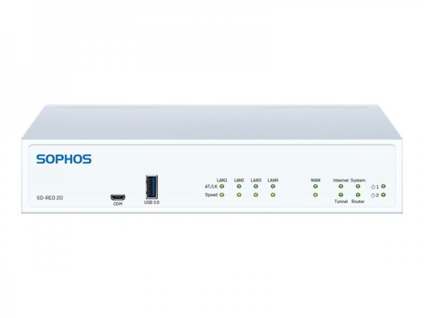 Sophos SD-RED 20 - Rev 1 - Fernsteuerungsgerät - 4 Anschlüsse - GigE