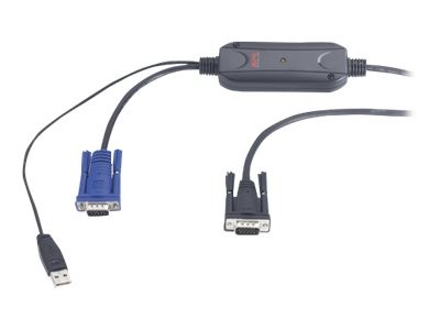 APC - Video- / USB-Kabel - USB, HD-15 (VGA) (M) bis HD-15 (VGA) (M) - 7.6 m - für APC 16 Port Multi-