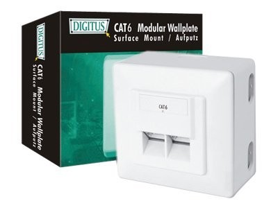 DIGITUS DN-9006-N - Wanddose - geeignet für Wandmontage - RJ-45 X 2 - RAL 9010