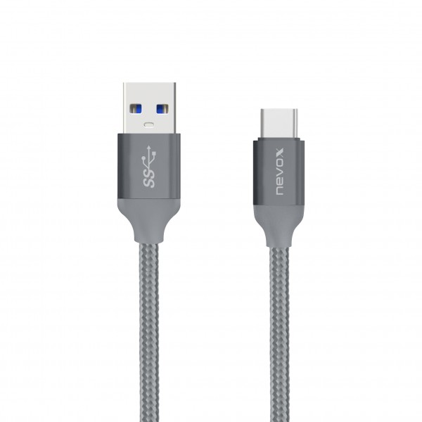 Nevox Type C USB zu USB 3.0 Kabel - 1 m - Silbergrau (TC-1457) Neuwertig
