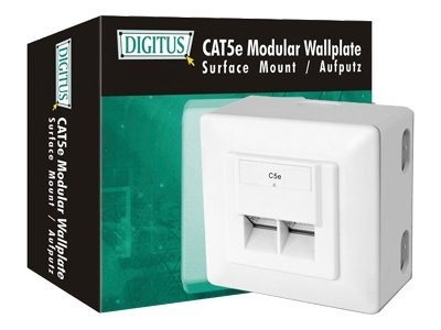 DIGITUS DN-9002-N - Wanddose - geeignet für Wandmontage - RJ-45 X 2 - Pure White