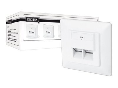 DIGITUS DN-9005/B5-N - Anschlussdose, Unterputz - geeignet für Wandmontage - RJ-45 X 2 - RAL 9010 (P