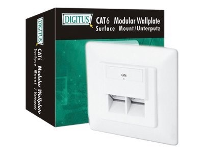 DIGITUS DN-9005-N - Anschlussdose, Unterputz - geeignet für Wandmontage - RJ-45 X 2 - RAL 9010