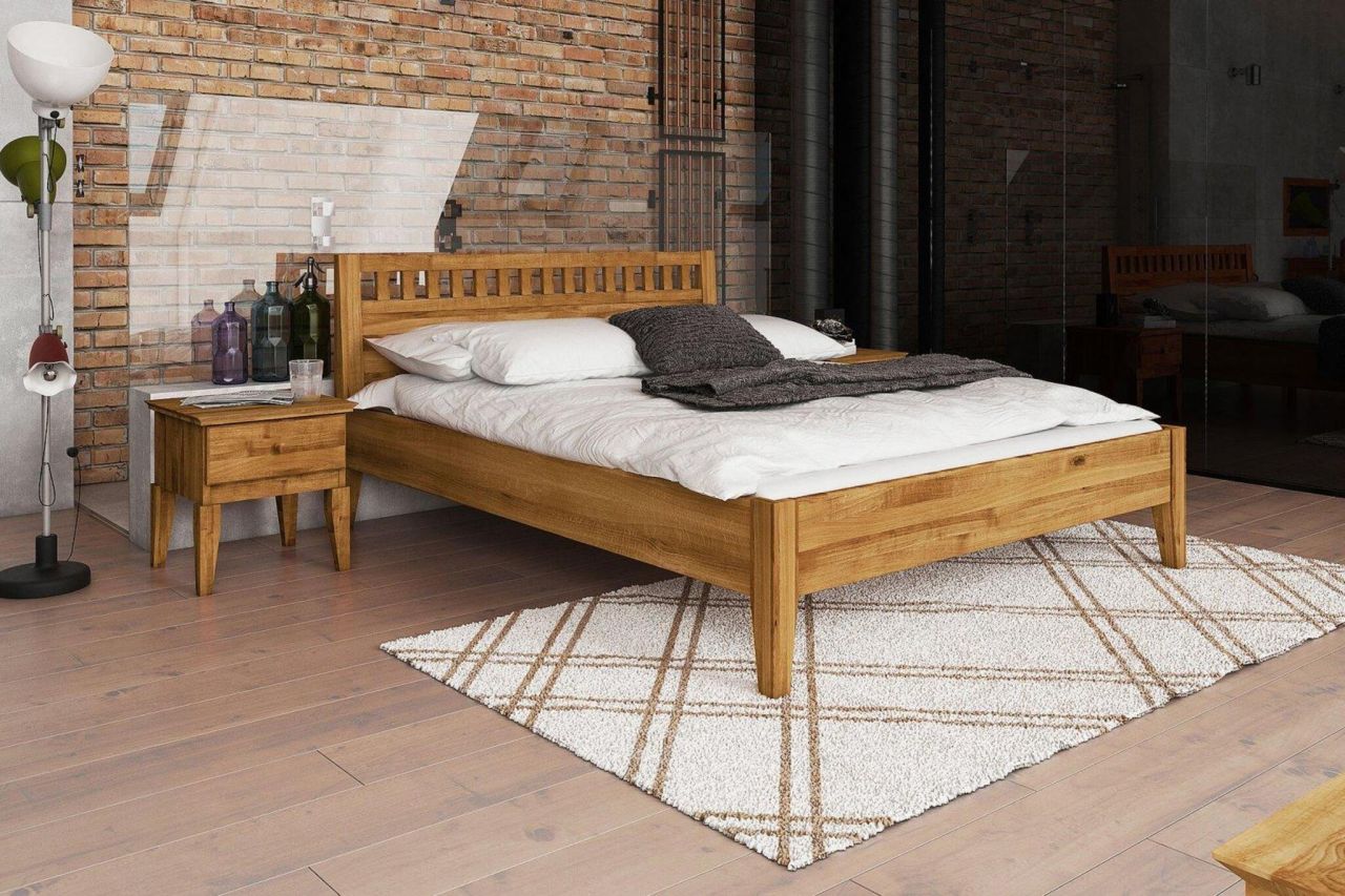 Schlafzimmerbett Bett Massivholzbett LENNES Nr.5 Buche 90x200 cm