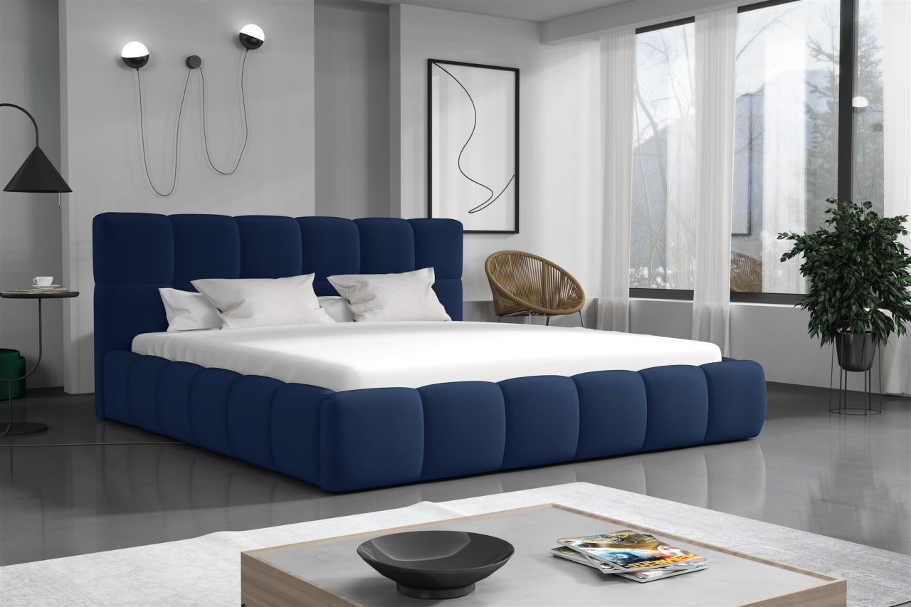 Polsterbett Doppelbett GIOTTO Komplettset 200x200cm Stoff Magic Velvet Dunkel...