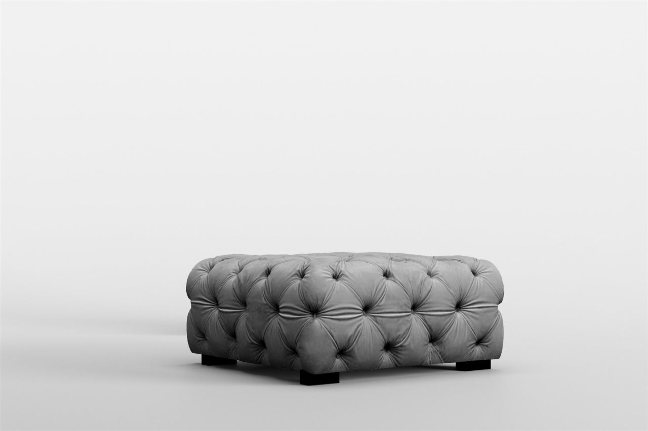 Polsterhocker erhocker Sitzhocker NATALIE in Stoff Riviera Steel