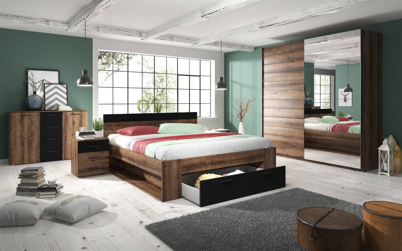 Schlafzimmer Set 5 tlg ASKJA inkl.Doppelbett 160cm und Schrank 180cm