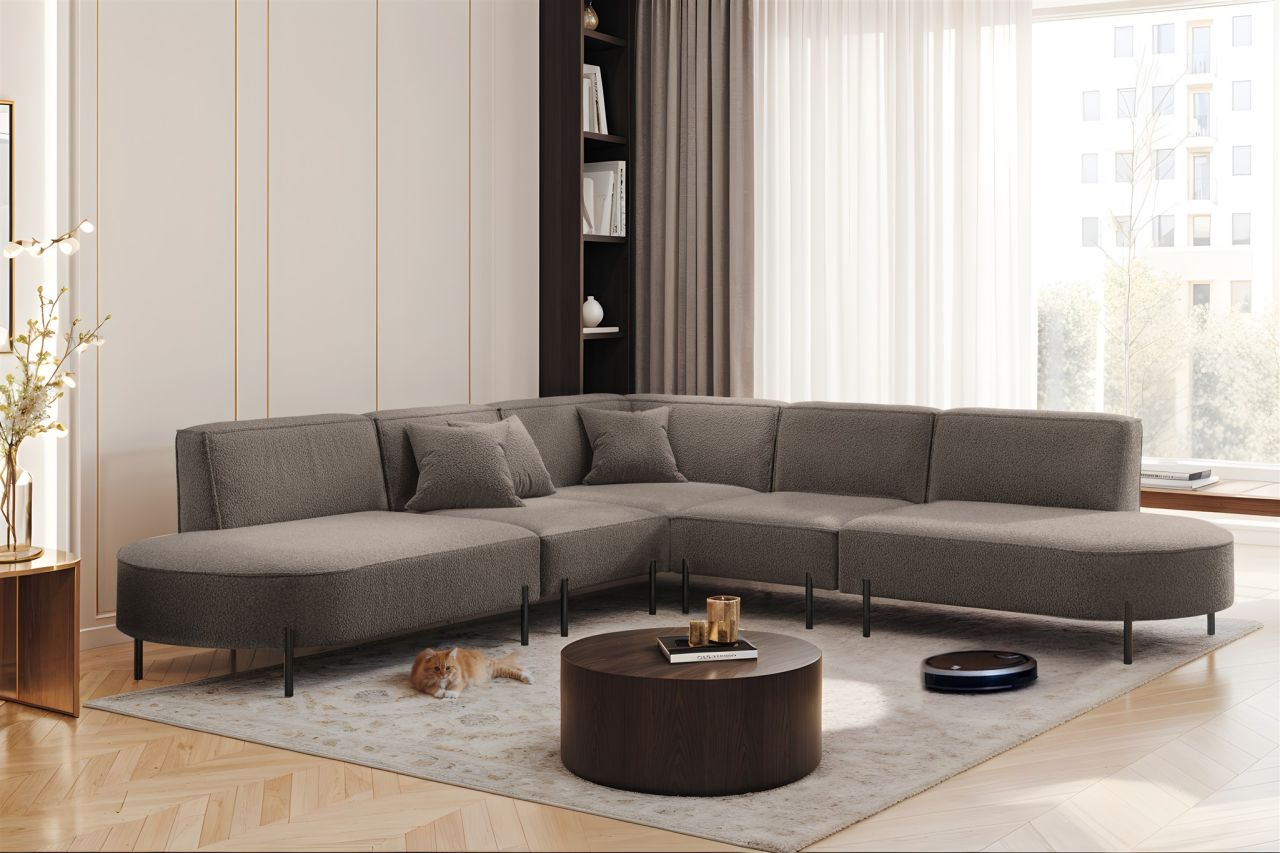 Ecksofa ersofa VALENCIA Stoff Quelle Braun Universal