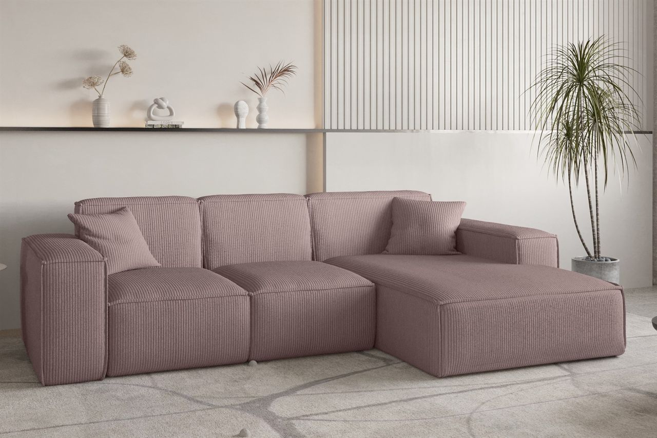 Ecksofa ersofa CELES PREMIUM in Stoff Scala Lavendel Ottomane Rechts
