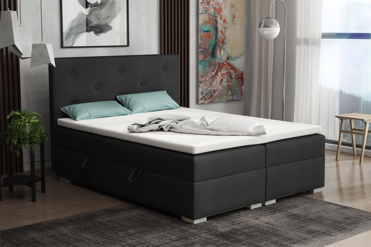 Boxspringbett Schlafzimmerbett PADUA 140x200cm inkl.Bettkasten