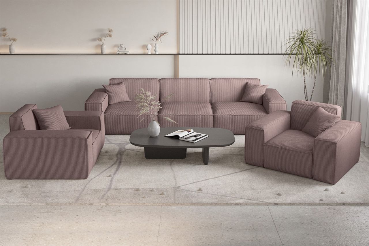 Sofaset ersofa CELES PREMIUM 3-1-1 in Stoff Scala Lavendel