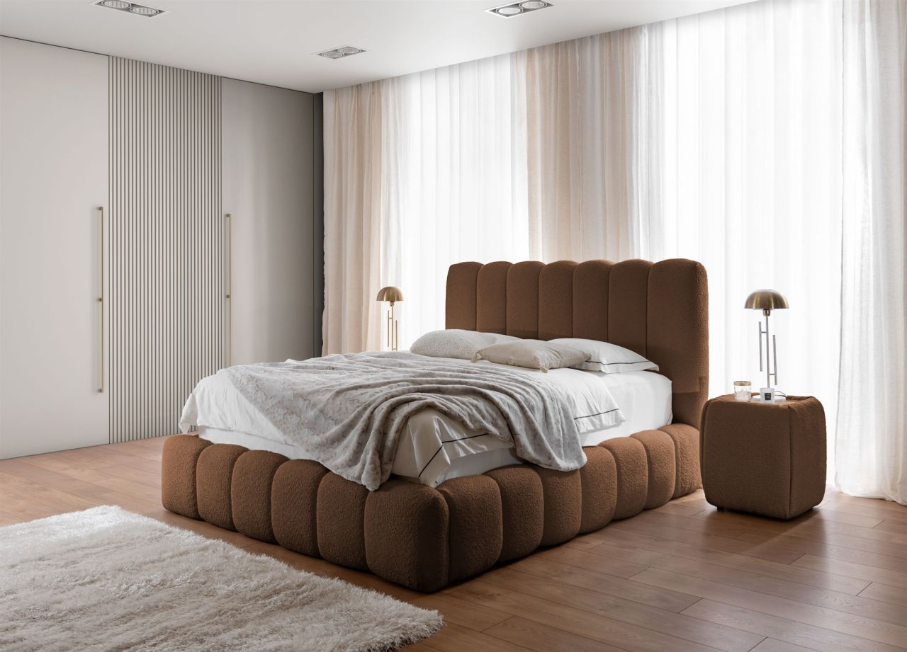 Polsterbett Doppelbett Set.4 CARSON 180x200cm Stoff Catch Me Terracotta
