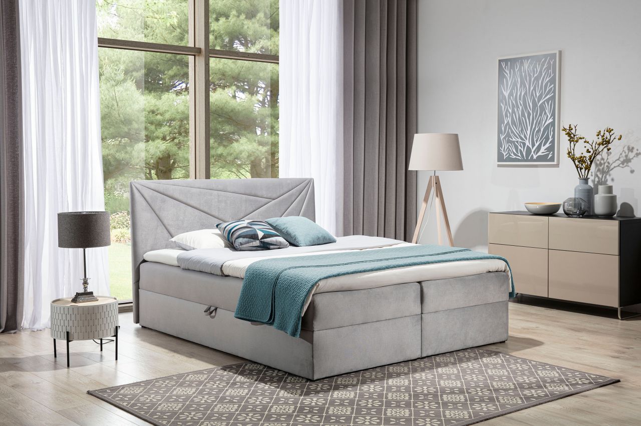 Boxspringbett Schlafzimmerbett CARLITA 140x200cm Grau