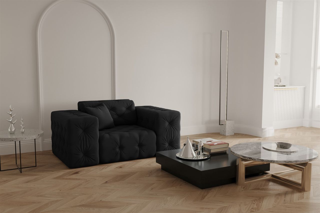 Sessel ersessel CHANTAL in Stoff Opera Velvet Schwarz