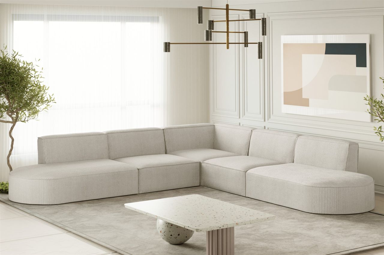 Ecksofa ersofa PALMA Stoff Scala Sand Seite Universal