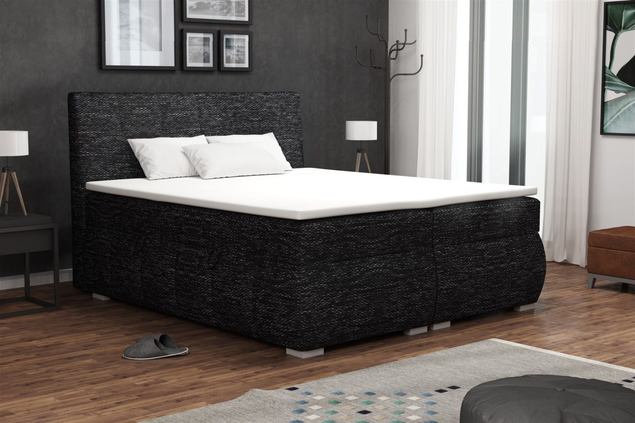 Boxspringbett Schlafzimmerbett VINCENZA 100x200cm inkl.Bettkasten