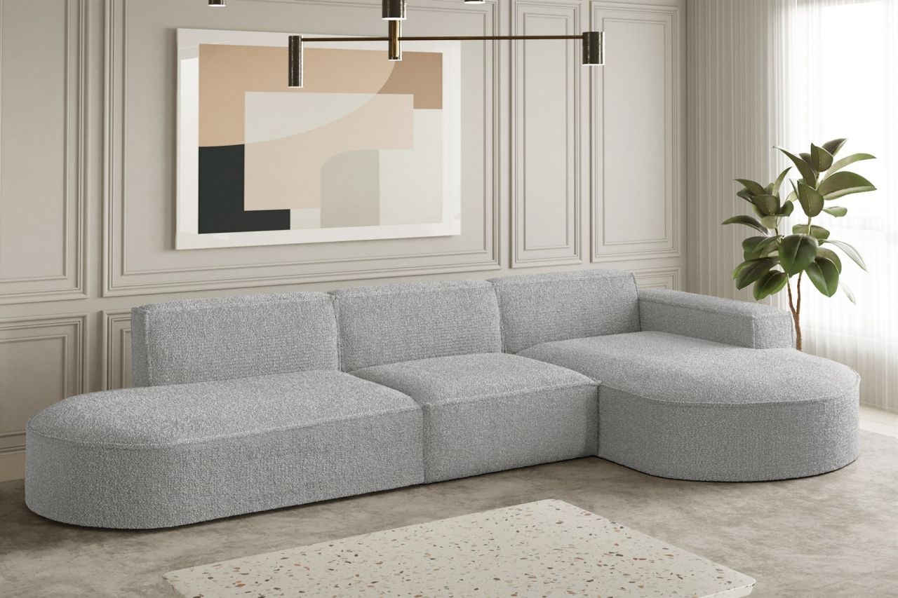 Ecksofa ersofa PALMA in Stoff Ascot Toffee Ottomane Rechts