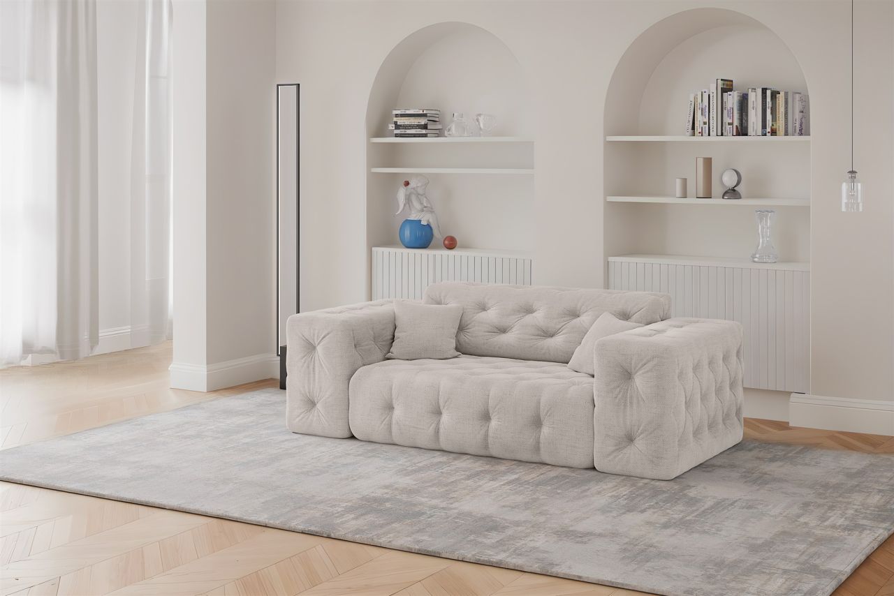 Sofa ersofa CHANTAL 2-Sitzer in Stoff Moly Creme