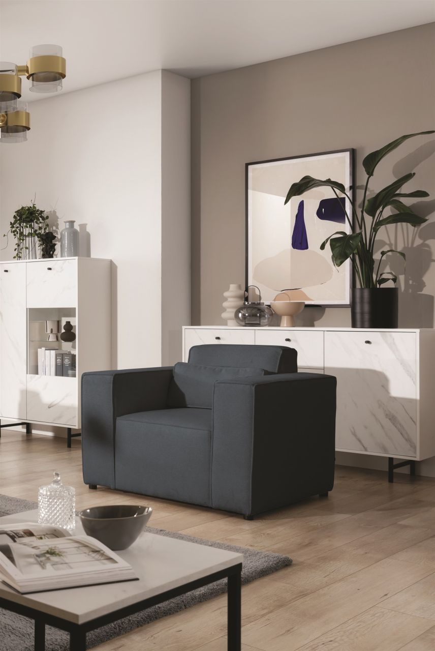 Sessel ersessel WALDO in Stoff Brooklyn Meeresblau