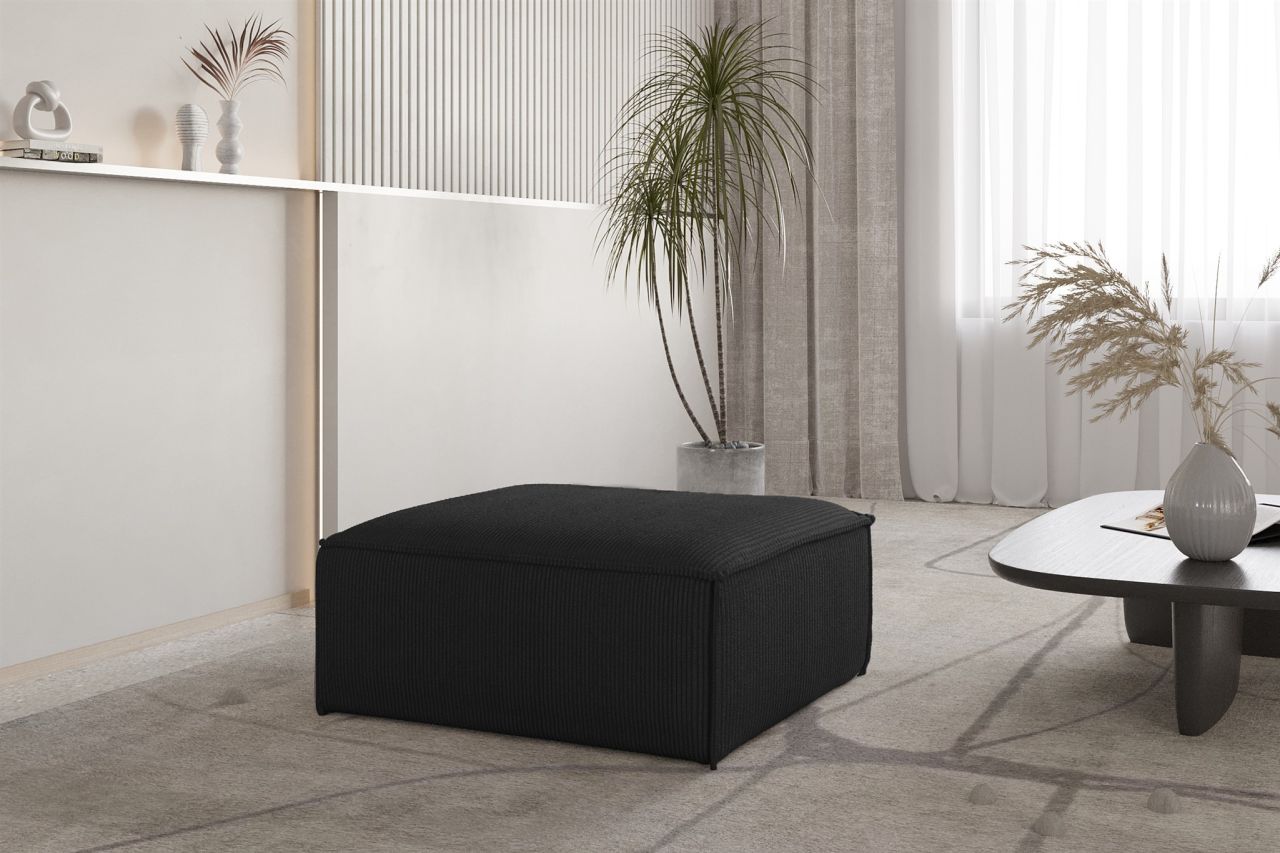 Polsterhocker erhocker CELES PREMIUM 105x105 cm in Stoff Scala Schwarz