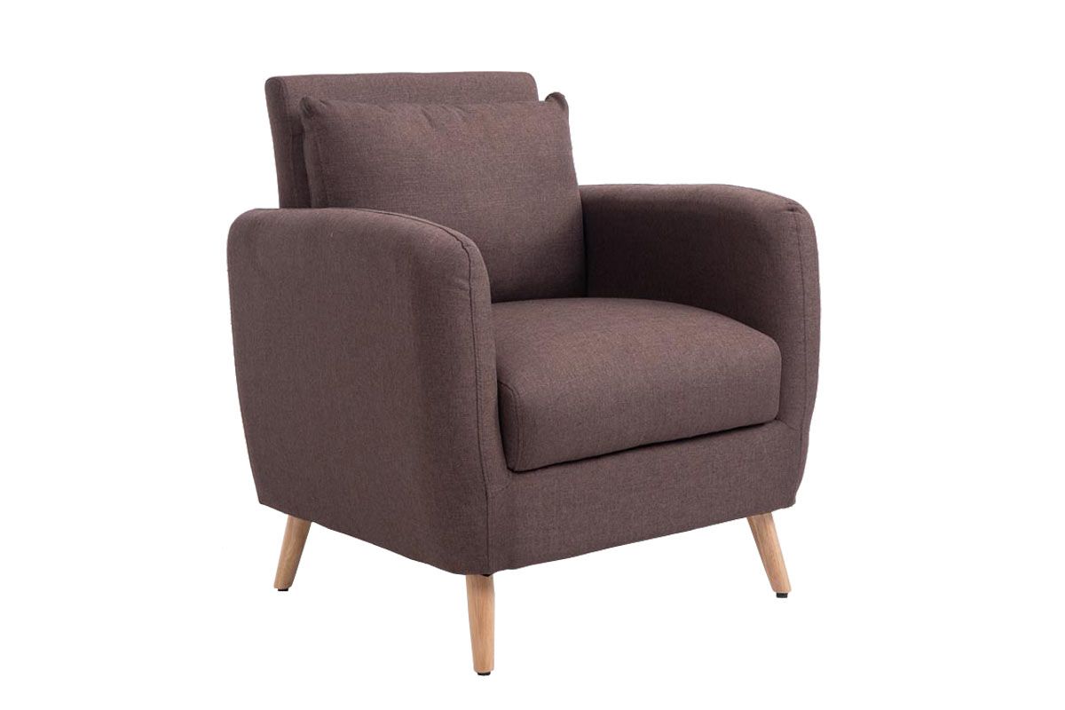Sessel Wohnzimmersessel JULES - Stoffbezug Braun