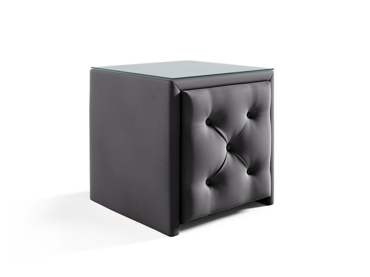 Nachttisch Nachtkonsole ERNESTO 50x50cm in Stoff Elisa Velvet Anthrazit