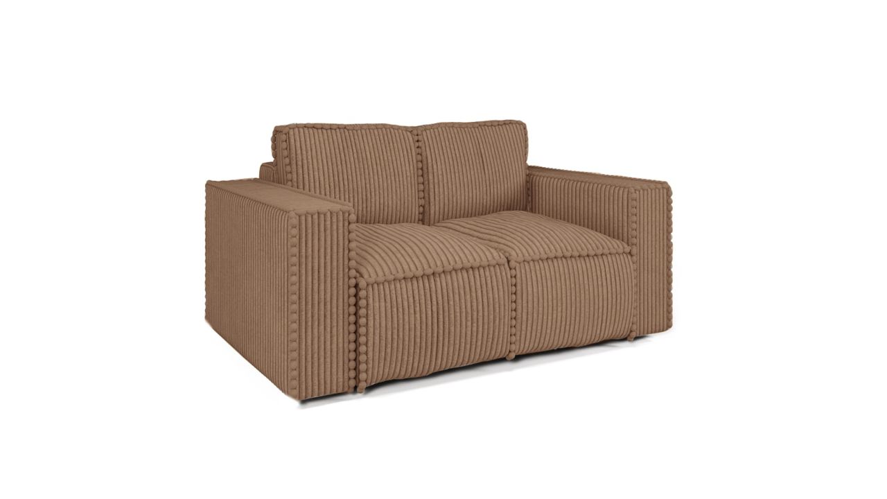 Sofa Designersofa 2-Sitzer VAJANA Stoff Tilia Rostbraun