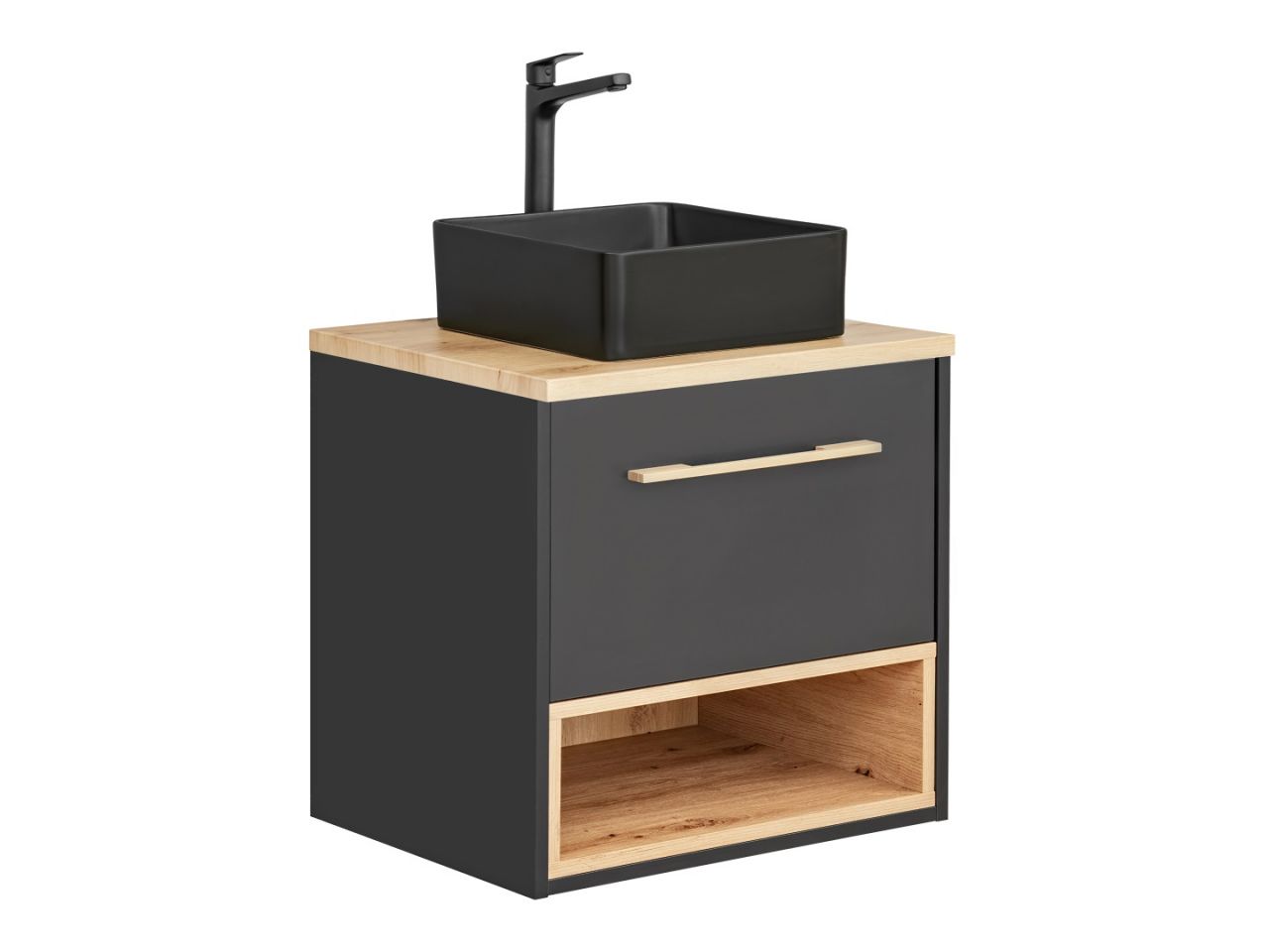 Waschbeckenunterschrank 2-tlg BURBON Graphit ohne Aufsatzwaschtisch