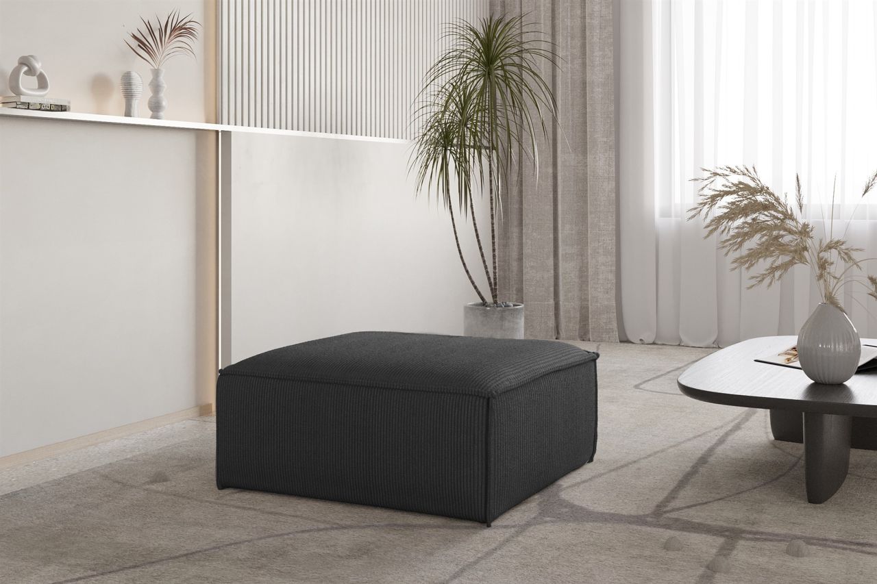 Polsterhocker erhocker CELES PREMIUM 105x105 cm in Stoff Scala Anthrazit