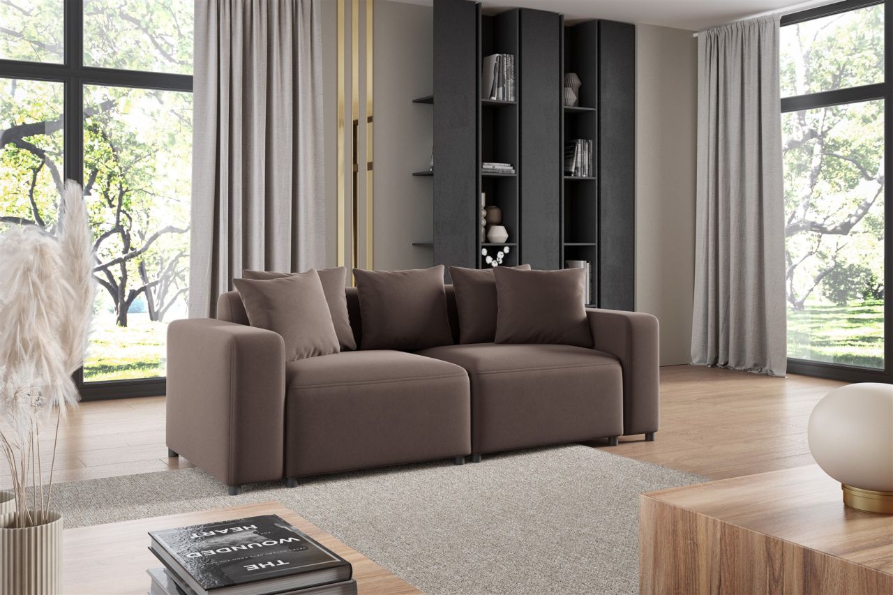 Sofa ersofa MEGAN 2-Sitzer in Stoff Salvador Braun