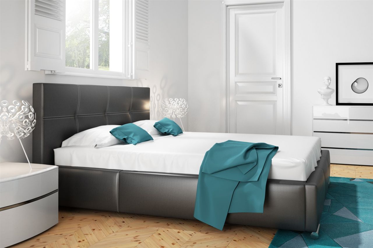 Polsterbett Doppelbett TIMUR Komplettset Kunstleder Schwarz 140x200cm