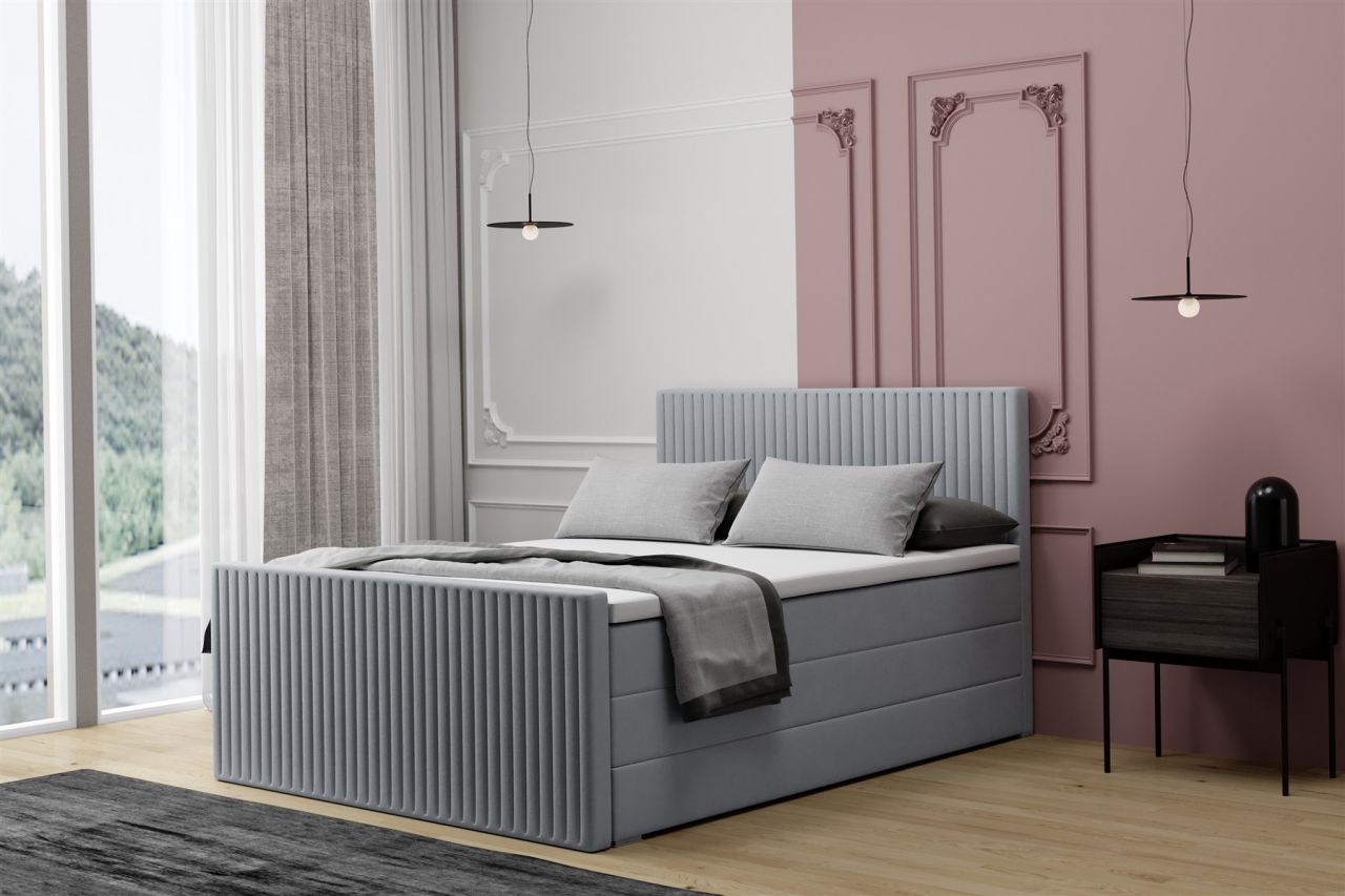 Boxspringbett Schlafzimmerbett MONTY DELUX 140x200cm inkl.Bettkasten