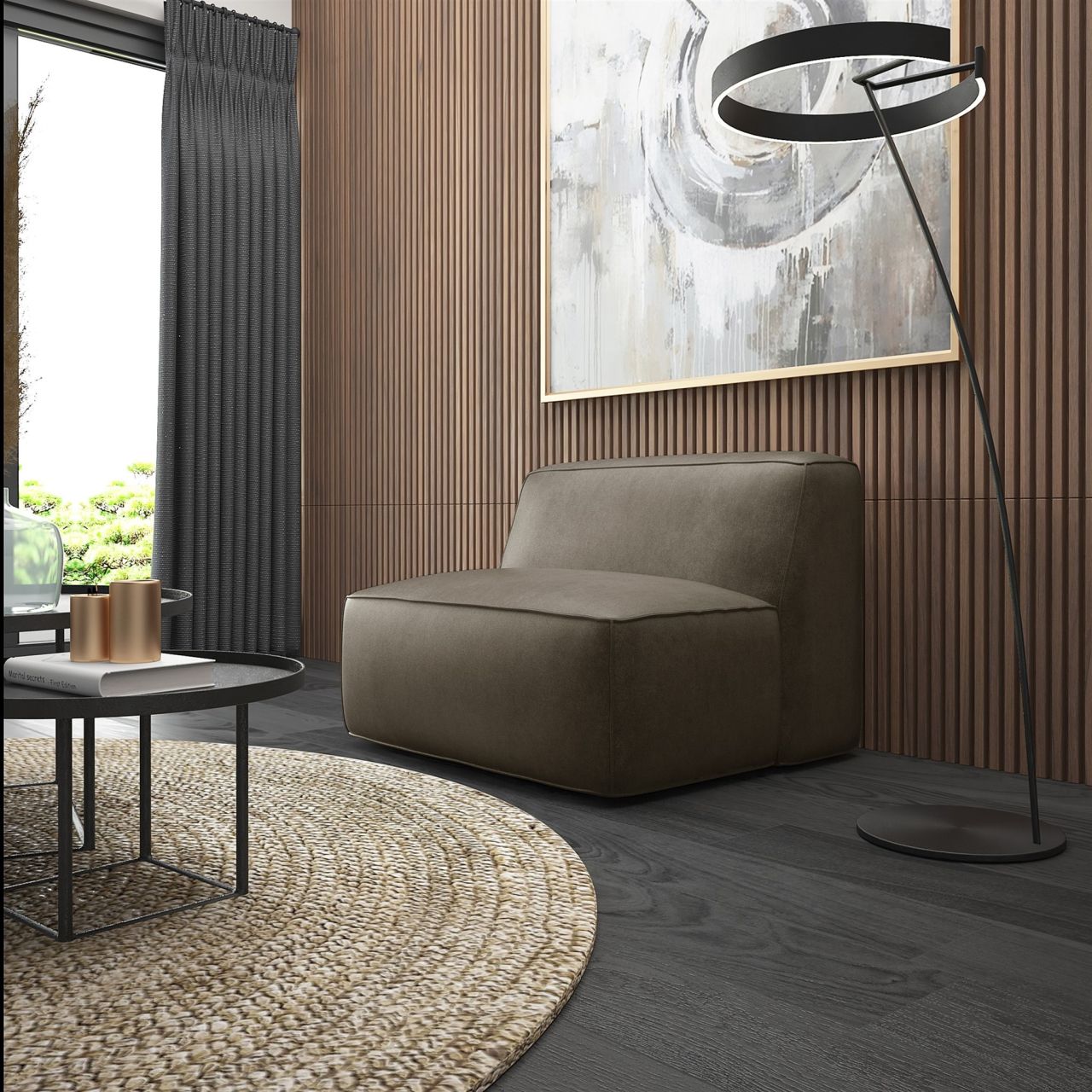 Sessel ersessel HELMER XS in Stoff Pola Braun