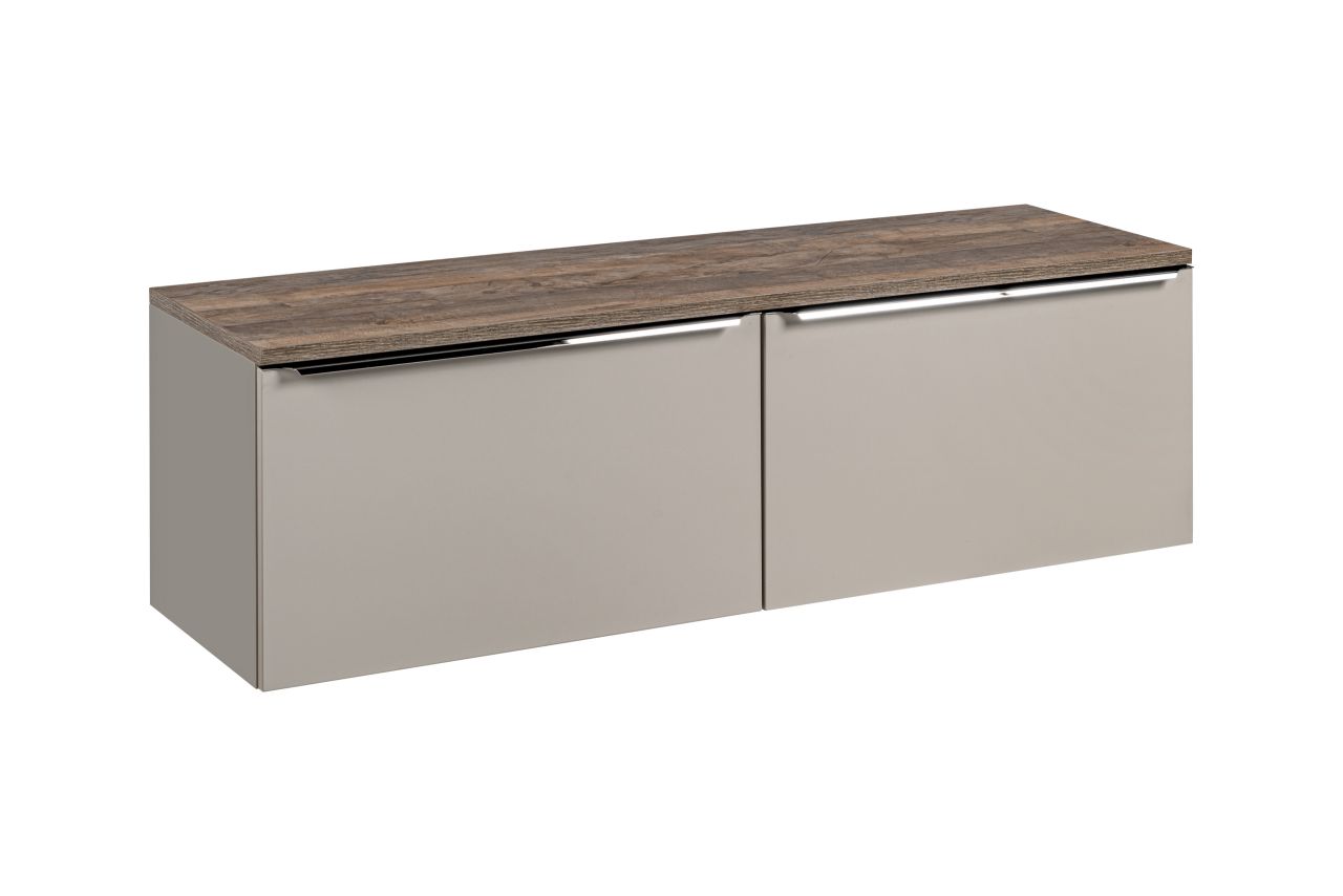 Waschtischunterschrank 2-tlg AKAN 160cm Taupe ohne Waschtisch