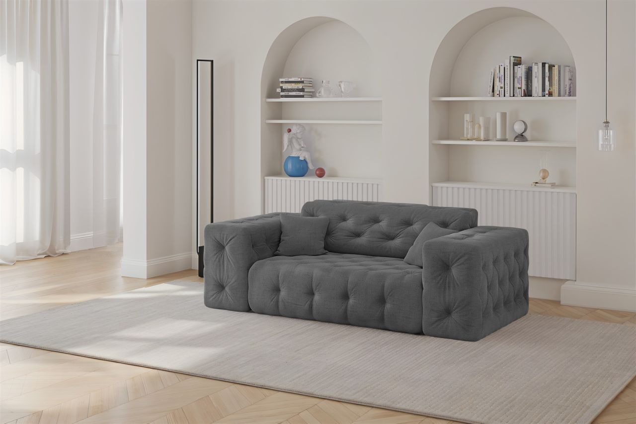Sofa ersofa CHANTAL 2-Sitzer in Stoff Moly Anthrazit
