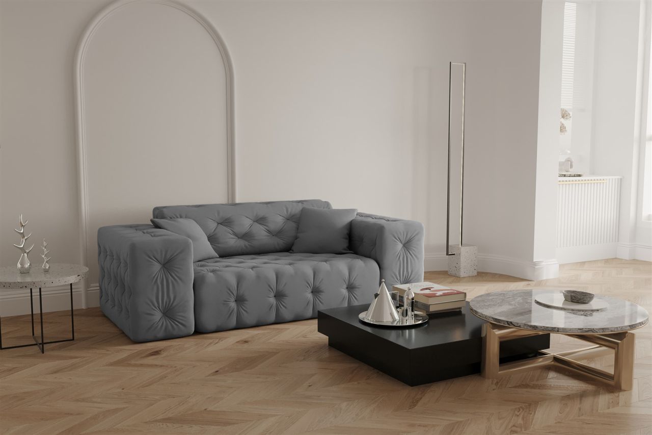 Sofa ersofa CHANTAL 2-Sitzer in Stoff Opera Velvet Grau