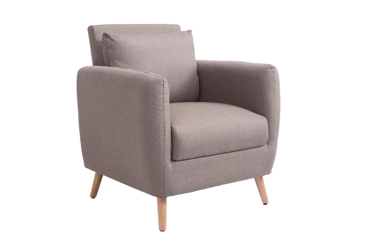 Sessel Wohnzimmersessel JULES - Stoffbezug Taupe