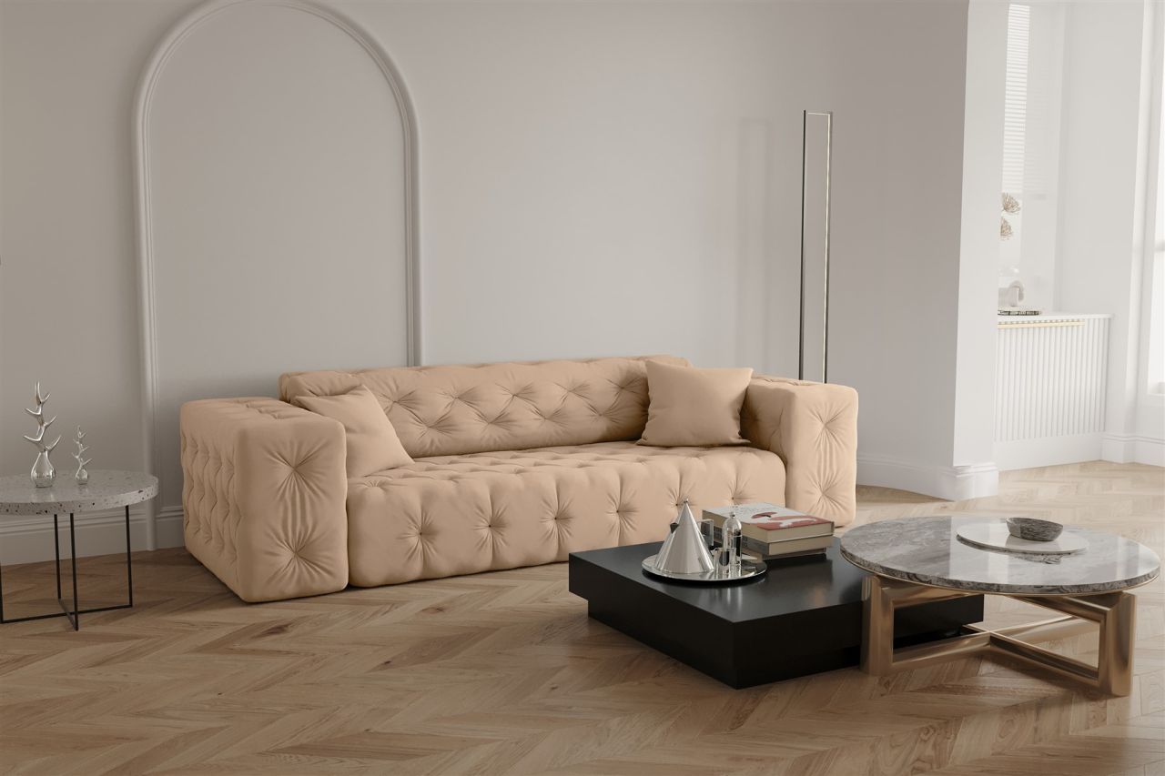 Sofa ersofa CHANTAL 3-Sitzer in Stoff Opera Velvet Beige