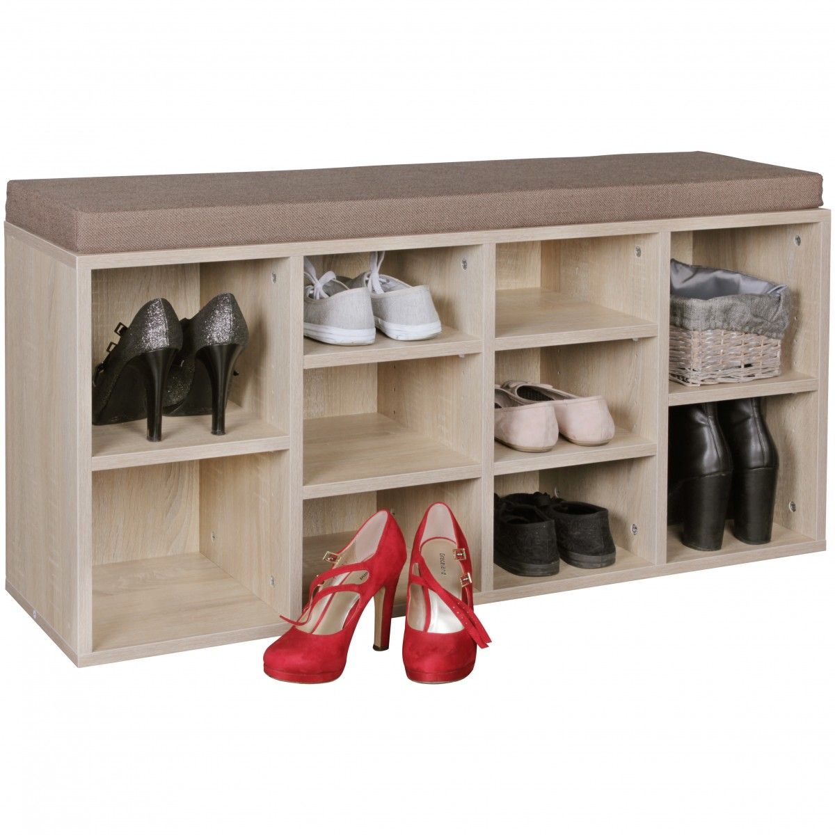 Schuhbank Sitzbank mit Sitzauflage DOLIS Sonoma 103x30 cm
