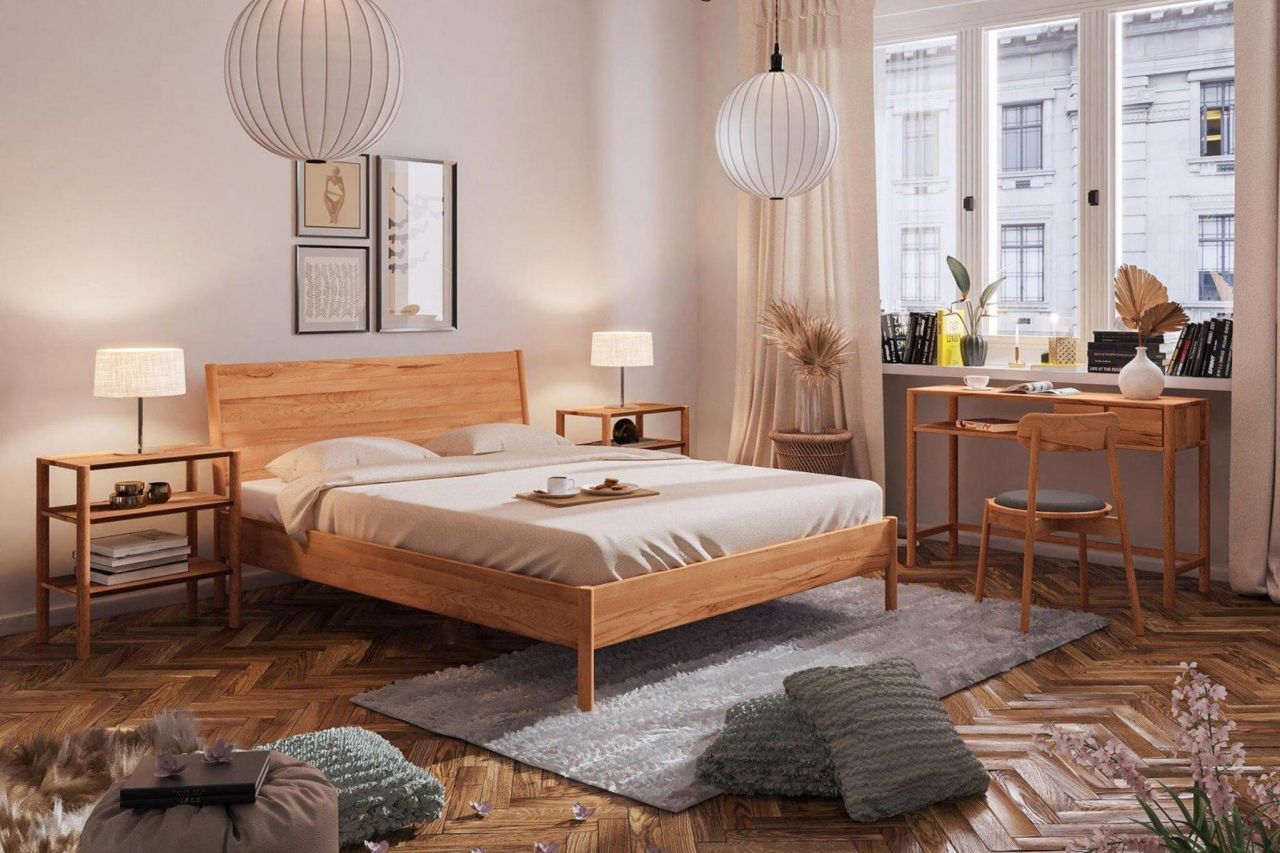 Massivholzbett Schlafzimmerbett SAGA Nr.1 Buche massiv 120x200 cm