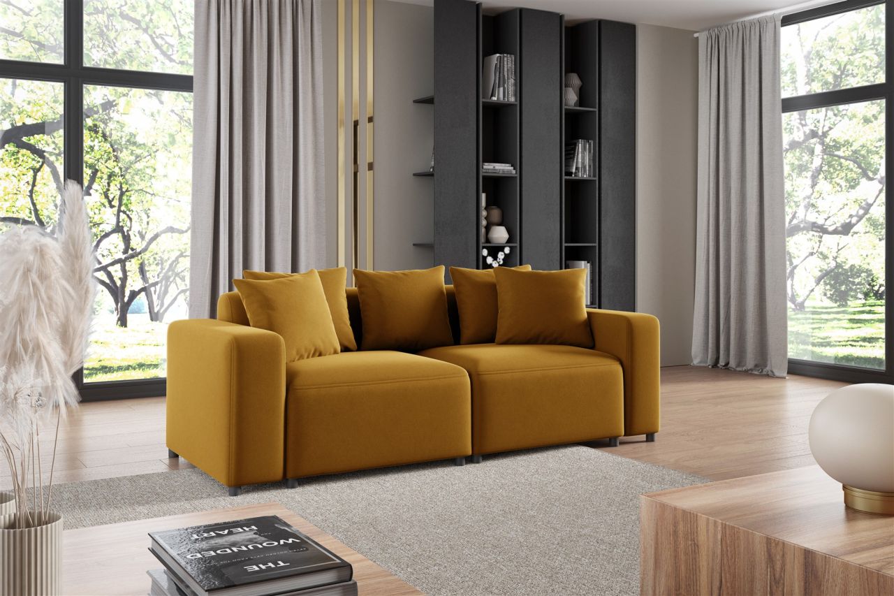 Sofa ersofa MEGAN 2-Sitzer in Stoff Salvador Honiggelb