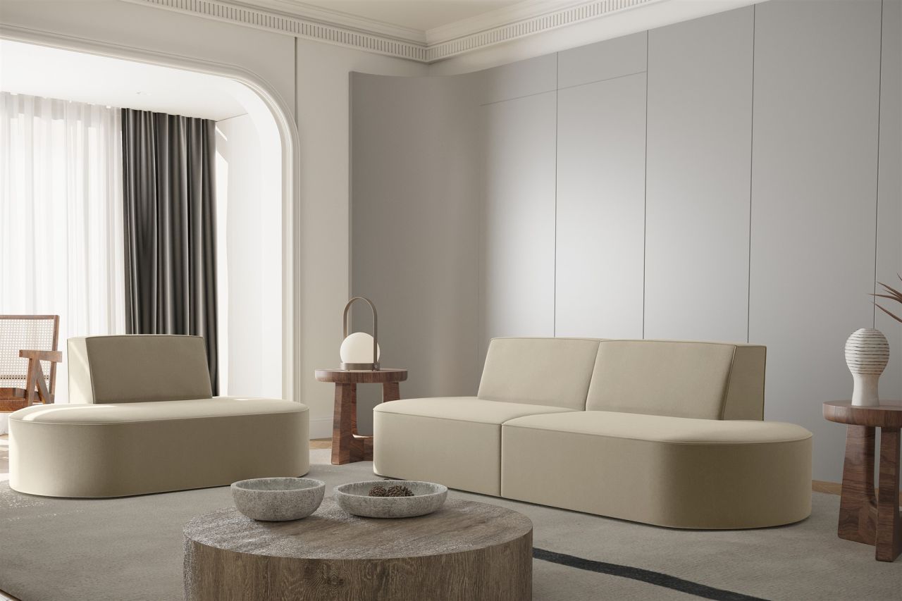 Sofaset ersofa Set 2-1 MILOT in Stoff Opera Velvet Beige