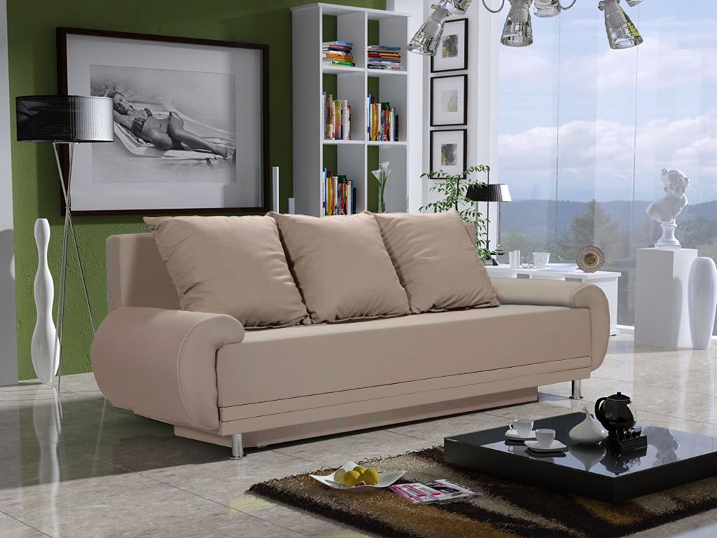 Sofa ersofa MIKA 3-Sitzer mit Schlaffunktion Beige