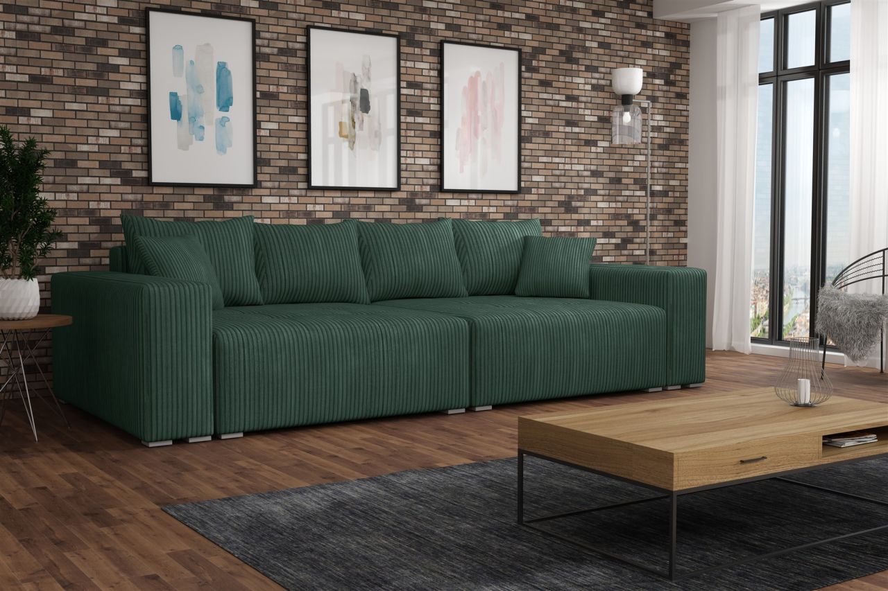 Big Sofa Couchgarnitur REGGIO Megasofa mit Schlaffunktion Stoff Poso Flaschen...