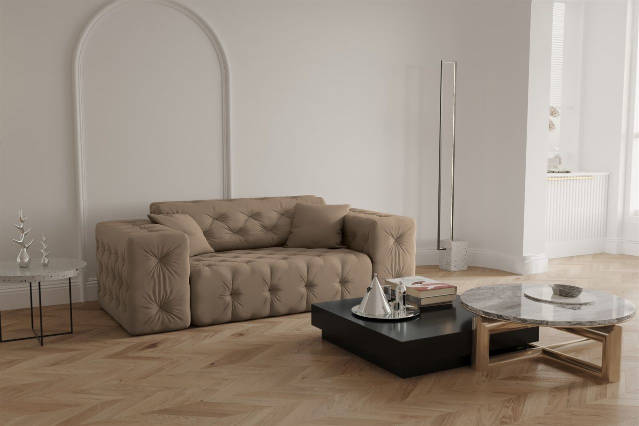 Sofa ersofa CHANTAL 2-Sitzer in Stoff Opera Velvet Taupe