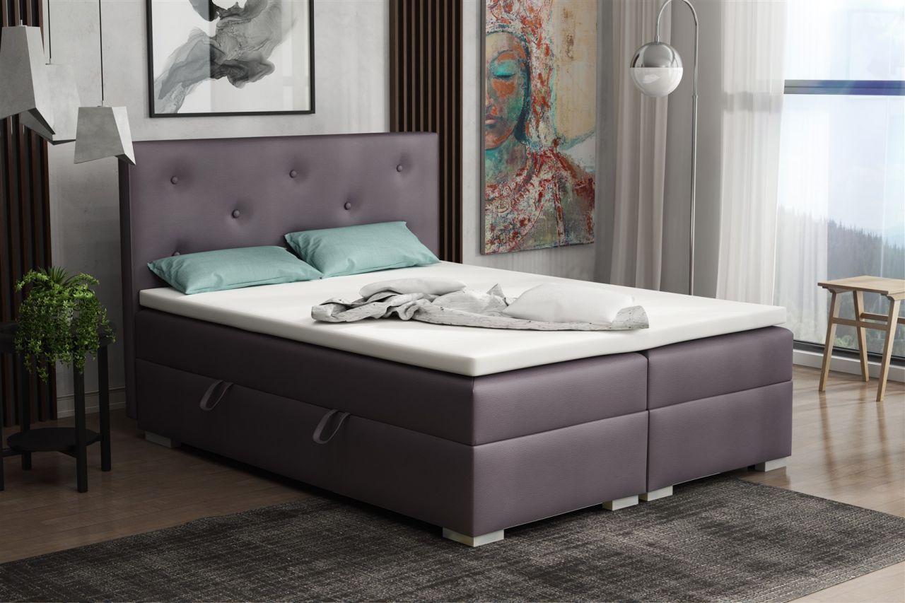 Boxspringbett Schlafzimmerbett PADUA 140x200cm inkl.Bettkasten