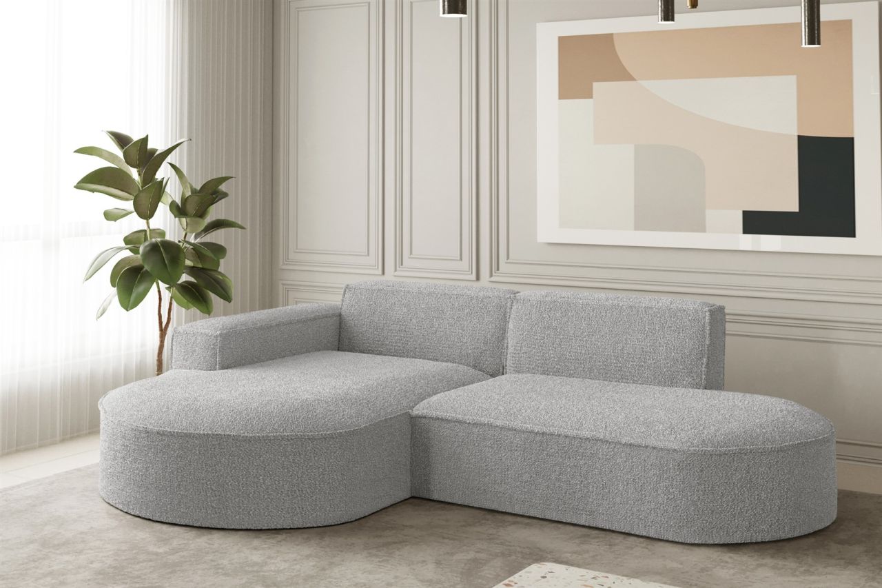 Ecksofa ersofa PALMA XS in Stoff Ascot Toffee Ottomane Links